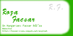 roza facsar business card